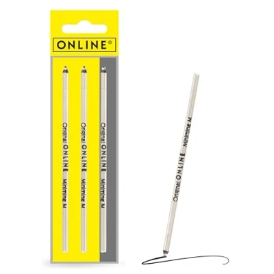 Obrázek 3 x multifunkční náplně do kuličkového pera formát D1 tloušťka linky M (střední) od Online, také pro Lamy, Rotring, Schneider, Cross atd., mezinárodní standardní náplň, vhodná na dokumenty, barva psaní černá