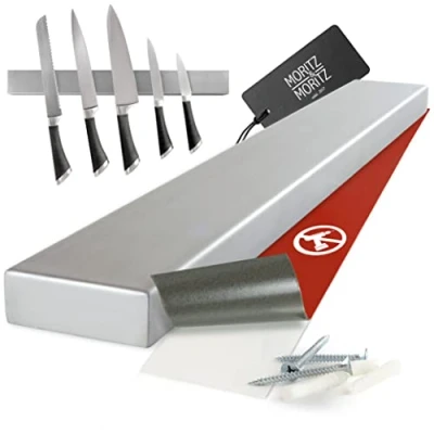 Obrázek Moritz &amp; magnetická lišta nůž samolepicí 40 cm na lepení nebo vrtání magnetický držák nože z ušlechtilé oceli kuchyňské potřeby nářadí