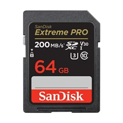 Obrázek Paměťová karta SanDisk Extreme PRO SDXC UHS I 64 GB (V30, přenosová rychlost 200 MB/s, U3, 4K UHD videa, technologie QuickFlow, teplotně odolná)