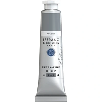 Obrázek Lefranc Bourgeois 405150 extra jemná olejová barva v umělecké kvalitě z vysoce kvalitních pigmentů, živé barvy, vysoká světlostálost, 40ml tuba stříbrná