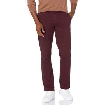 Obrázek Amazon Essentials Pánské ležérní strečové chino kalhoty s úzkým střihem, burgundská červená, 33 W / 28 L