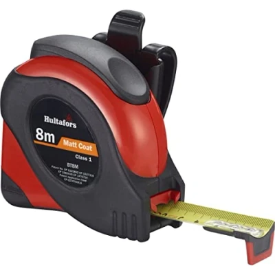 Obrázek Měřicí pásmo 8 m z oceli vč. klipu na opasek I Made in UK třída přesnosti Robustní a ergonomické měřítko se svorkovým uzávěrem 356203