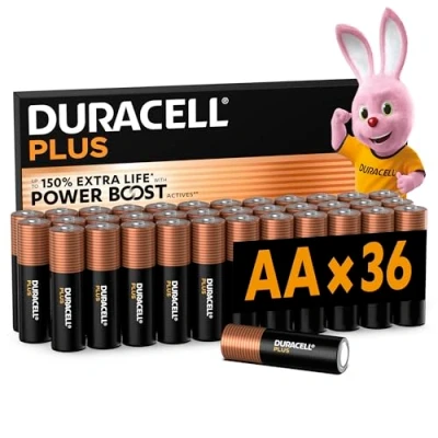 Obrázek Duracell Plus baterie AA, 36 kusů, dlouhá životnost, AA pro domácnost a kancelář [Amazon exclusive]