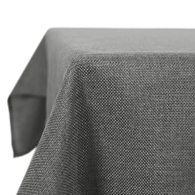 Obrázek Deconovo ubrus lněný vzhled lotosový efekt stolní prádlo odpuzující vodu 150x150 cm šedý