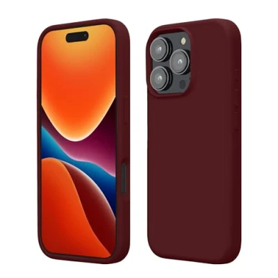Obrázek kwmobile pouzdro na mobil Pro iPhone 16 Max, Max Case silikonové bezdrátové nabíjení bordó fialové