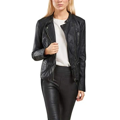 Obrázek ONLY Dámská bunda Onlfreya Faux Leather Biker OTW Noos, černá (Black)