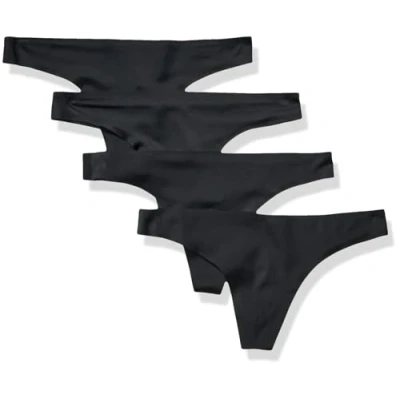Obrázek Amazon Essentials Damen Nahtlose Stringunterwäsche aus Gebondetem Stretch, 4er Pack, Schwarz, 44