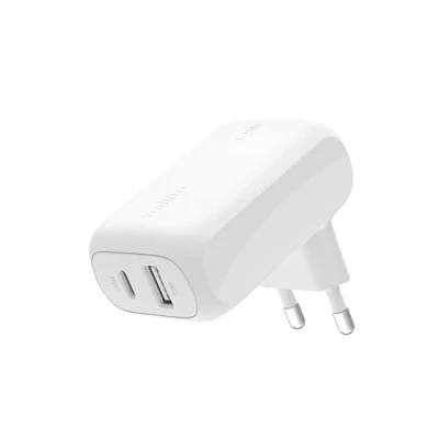 Obrázek Belkin Nabíječka BoostCharge 42 W USB se 2 porty, C + A nabíječka; rychlé nabíjení Pro iPhone 16, 16 Plus, Pro, Max, 15, 14, 13, Galaxy S24, S23, Ultra, iPad, AirPods bílá