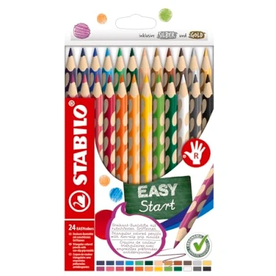 Obrázek STABILO Ergonomická pastelka pro praváky EASYcolors balení 24 ks s různými barvami