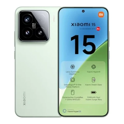 Obrázek Xiaomi 15 smartphone, 12+512GB, zelený, mobilní telefon bez smlouvy, 50MP kamera Leica, 120Hz WQHD+ AMOLED displej, Snapdragon 8 Elite, 5240mAh, 90W HyperCharge, Hyper AI, Dual SIM