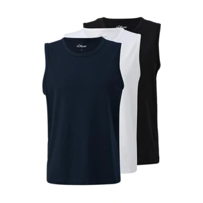 Obrázek s.Oliver Herren 2155051 T Shirt, blauschwarzweiß 00X3, XL