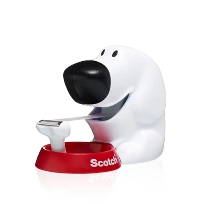 Obrázek Stolní odvíječ lepicí pásky Scotch, včetně 1 cívky Scotch Magic, černá/červená/bílá