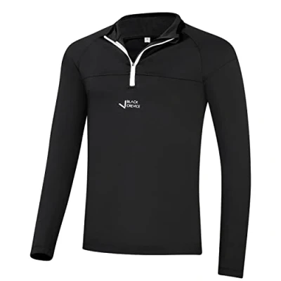 Obrázek Black Crevice Herren Zipper Funktionsshirt, schwarz, S