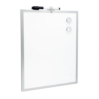 Obrázek Raylu Paper® Kleiner magnetischer Whiteboard mit Aluminiumrahmen für Zuhause und Büro, inkl. schwarzem Marker Radiergummi, Magnet Pads zur Wandmontage (35 x 28 cm)