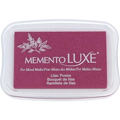 Obrázek Tsukineko Memento Luxe razítkovací polštář, fialová, dřevo, kytice fialové barvy, jednotná velikost