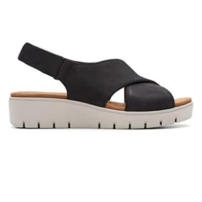 Obrázek Clarks Un Karely Sun dámské žabky, Černý nubuk