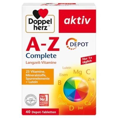 Obrázek Doppelherz a Z Complete dlouhodobé vitamíny 23 vitamínů, minerálů stopových prvků PLUS lutein 40 tablet DEPOT