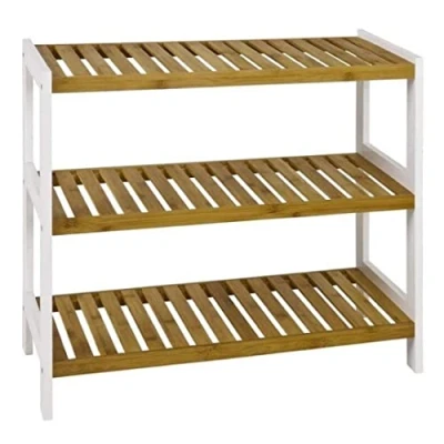 Obrázek HAKU Möbel Botník přírodní, bílý, bambus, MDF rozměry: Š 70 cm x V 55 H 26 cm, Styl: Scandinavian