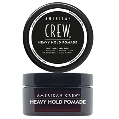 Obrázek AMERICAN CREW Heavy Hold Pomade, 85 g, stylingový pomáda pro muže, vlasový produkt s extrémně silným držením, účesy velkým leskem, na bázi vody