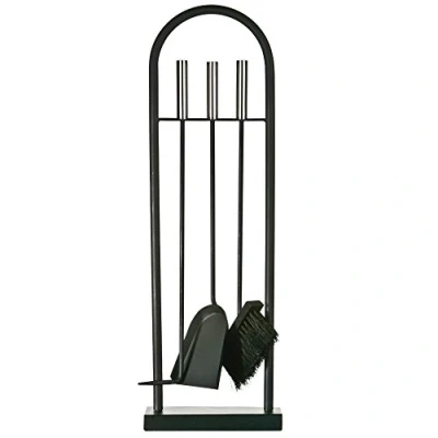 Obrázek Fire Vida Arc Kaminbesteck Set, Metall, chromfarben/Scharz, 4 teilig