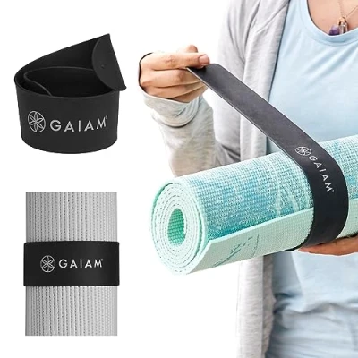Obrázek Gaiam Yogamatten Gurt, hält Ihre Matte fest gerollt und sicher mit einem Schnappverschluss, starker Verschluss für Aufbewahrung Reisen, passend die meisten Matten (L x B): 50,8