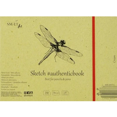 Obrázek Smlt 5EB pro 36/C Authentic Line 245 x 176 mm ušitý náčrtník svorkovnice Authenticbook, 80 GSM Crème zápisníku, 36 Folio
