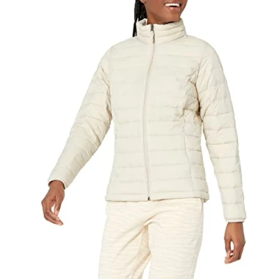 Obrázek Amazon Essentials Dámská lehká, bunda s dlouhými rukávy, odpuzující vodu, sbalitelná (k dostání v nadměrné velikosti), Stone, XXL