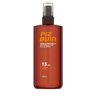 Obrázek Piz Buin Tan &amp; Protect Intensifying Sun Oil Spray, olej zesilující opalování, voděodolný, ochrana proti slunci LSF 15, 150 ml