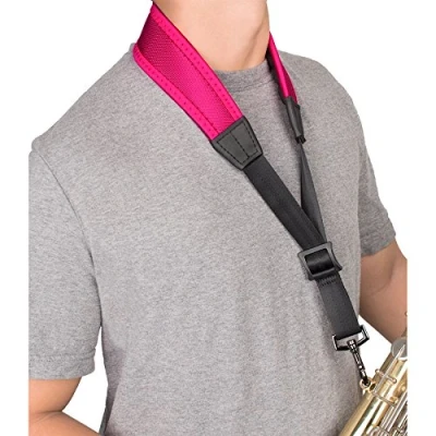 Obrázek Protec Ballistic Neopren, Saxophon Nackengurt mit Beschichtete Metall Haken 22 Inch (Regular) hot pink