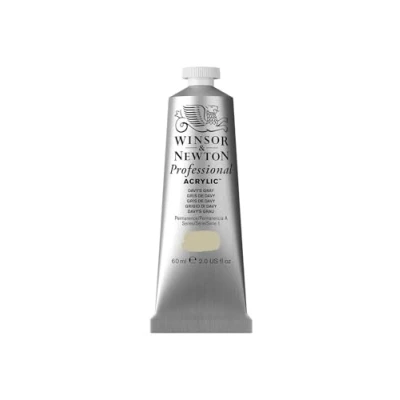 Obrázek Winsor &amp; Newton Profesionální akrylová barva 2320217 v umělecké kvalitě, vysoká zářivost barev a krycí schopnost, archivní kvalita, 60ml tuba Davy&#039;s šedá