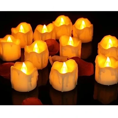 Obrázek Jonami 12 LED svíček plápolající bezplamenné čajové svíčky elektrické osvětlení s baterií na svatbu den svatého Valentýna party domácí dekorace teplé světlo