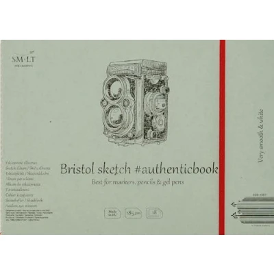 Obrázek Smlt 5EB pro 18ST Authentic Line 245 x 176 mm ušitý náčrtník svorkovnice Authenticbook, 185 GSM velmi Bílá A hladké Bristol Papír, 18 Folio