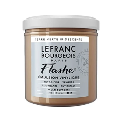 Obrázek Lefranc Bourgeois Akrylová barva a vinylová Flash 300529, vysoce pigmentovaná, elastická, stálobarevná, odolná proti stárnutí, matná, pro vnitřní i venkovní použití, hrnec 125 ml duhově zelená zemina