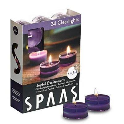 Obrázek Spaas 24 Duftenden Clearlights, Teelichter mit durchsichtigem Halter, ± 4,5 Stunden Joyful Excitement