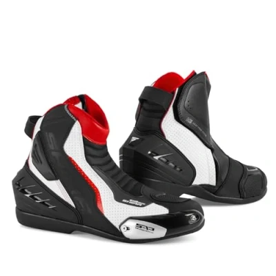Obrázek SHIMA SX 6 Men, pánské motocyklové boty zesílené kožené s bočním zipem, podpěra kotníku, protiskluzová podrážka, řadicí rukojeť (bílá, 46)