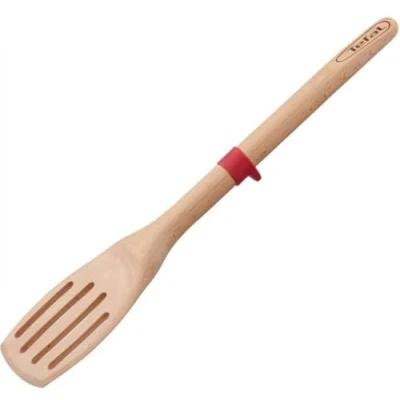Obrázek Tefal Ingenio K23033 Holz Bratwender mit Schlitzen Buchenholz/Silikon Rutschfester Sicherheitsring aus Silikon Farbe: Brauno38.5 x 9.2 2.7 cm