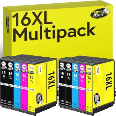 Obrázek Happy Printer 10 XL patron kompatibilních s Epson 16XL Multipack pro Workforce WF2010 WF2500 WF2510 WF2520 WF2530 WF2540 WF2630 WF2650 WF2660 WF2700 WF2750 WF2760