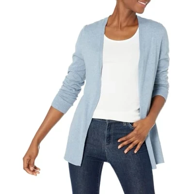 Obrázek Amazon Essentials Damen Leichte Strickjacke, Vorne Offen (Erhältlich In Übergröße), Indigoblau Meliert, S