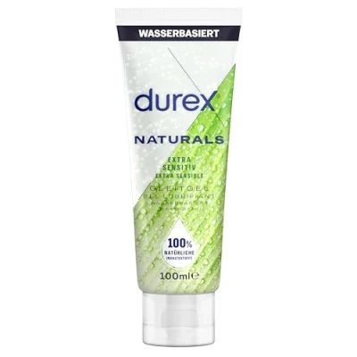Obrázek Durex Naturals Extra Sensitiv lubrikační gel 100% přírodní prostředek s extraktem z aloe vera dermatologicky testován a vhodný pro pH 100 ml