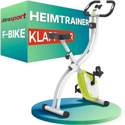 Obrázek Ultrasport Domácí trenažér F Bike 150 se snímači tepové frekvence, fitness kolo s tréninkovým počítačem a skládací, oranžová
