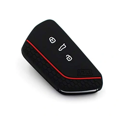 Obrázek Kryt na klíče VF pro 3 tlačítka Auto Klíč Silikon Cover pouzdro Etui Ochranné (černá červená)