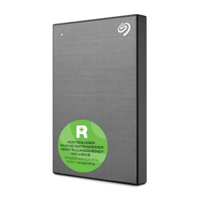 Obrázek Seagate One Touch 2TB přenosný externí pevný disk, hardwarové šifrování s přístupem hesla, PC, Notebook &amp; Mac, USB 3.0, Space Gray, vč. 2 roky Rescue Service, číslo modelu: STKY2000404