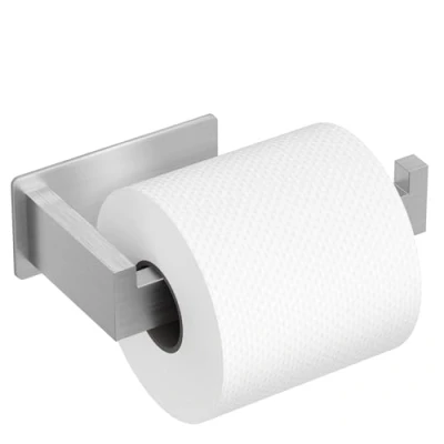 Obrázek Auxmir držák toaletního papíru, rolí samolepicí bez vrtání, WC na toaletní papír nerezová ocel, toaletu, koupelnu, kuchyni, nerez, stříbro