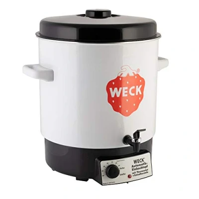 Obrázek Weck zavařovací automat WAT 14A (hrnec / hrnec s kohoutkem, dávkovač horké vody, vařič na svařené víno, 35 cm, 230 V, 2000 W, 29 l) 6829, z kovu, bílý/černý