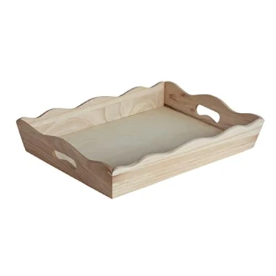 Obrázek Rayher Dřevěný podnos, malý 28 x 38 cm, s úchyty, dřevo certifikováno FSC, přírodní, servírovací dekorační 62413000