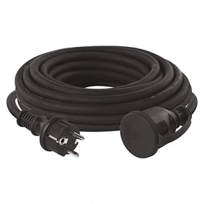 Obrázek EMOS Prodlužovací kabel IP44 10 m 1 zásuvka Schuko vodotěsná, nárazuvzdorná, odolná vůči teplotě a oleji 230 V, 16 A, 3680 W gumová izolace H07RN F3G 2,5 mm2 pro venkovní použití černá