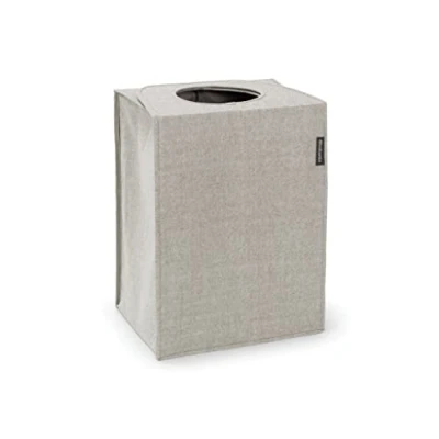 Obrázek Brabantia Wäschesack Quick Drop Öffnung Robuste Textilsack Platzsparend Der Deckel lässt sich zu Griffen ausklappen Einfache Entleerung Grau 55 L 29.5 x 54.0 50.5 cm