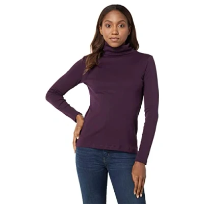 Obrázek Tommy Hilfiger Dámský rolák, dlouhé rukávy rolovací límec, Fialová (aubergine)