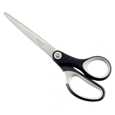 Obrázek Leitz Titanové nůžky, vysoce kvalitní nůžky pro domácnost s ergonomickou rukojetí, čepele z nerezové oceli, domácnost, kancelář a školu, délka 18 cm, černé, 54166095