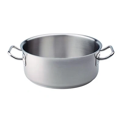 Obrázek Pentole Agnelli Edelstahl 18/10 flache Kasserolle mit zwei Griffen 28 cm stahl
